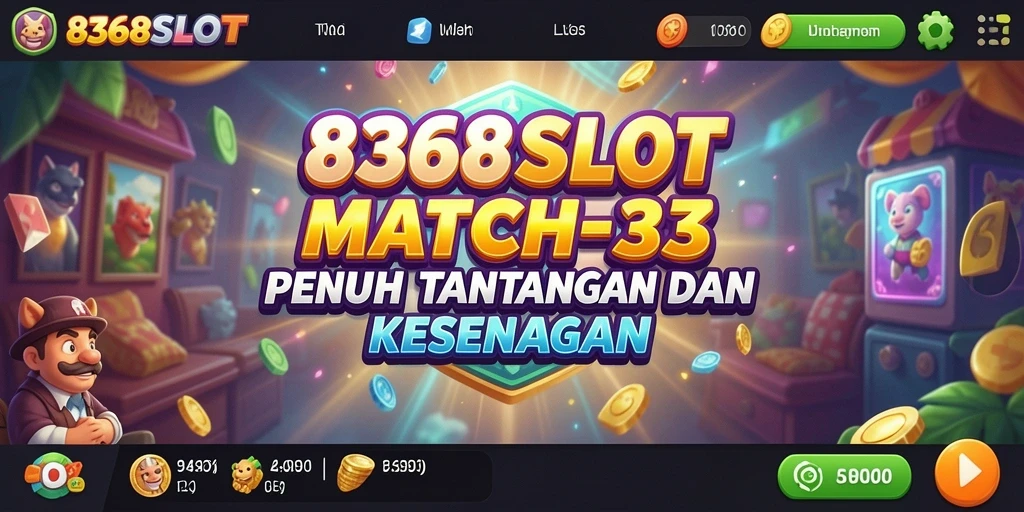 Tampilan gameplay seru dalam 8368SLOT yang melibatkan strategi mencocokkan permata.