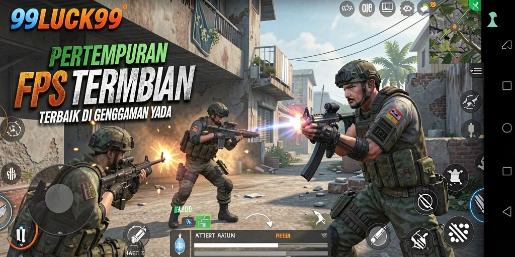 Tampilan menarik dari gameplay FPS yang mendebarkan.