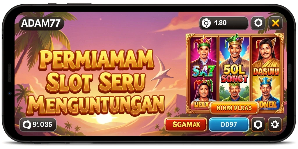 Tampilan permainan ADAM77 yang mengasyikkan dalam aksi slot.