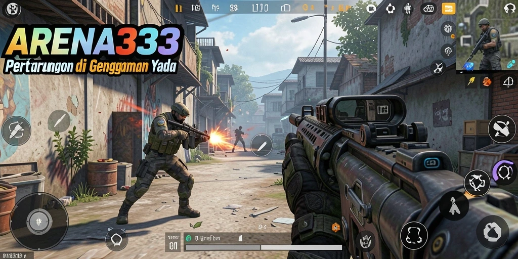 Screenshot gameplay ARENA333 menampilkan aksi pertarungan intens.