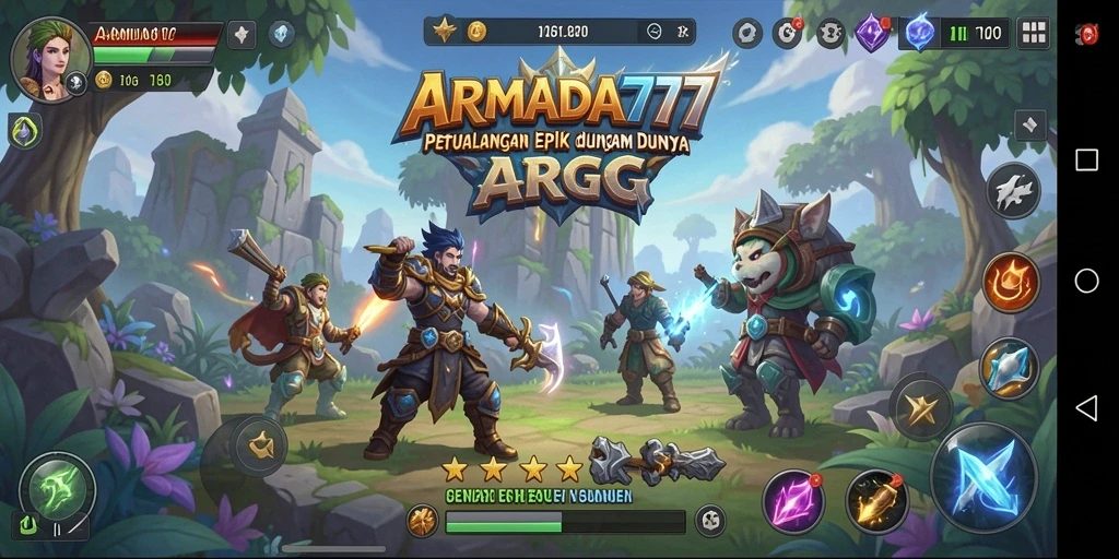 Tampilan gameplay ARPG yang menegangkan dalam ARMADA777.