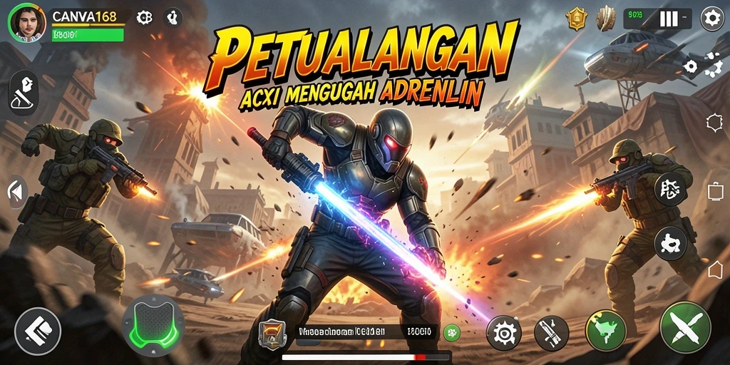 Gambaran gameplay penuh aksi yang mendebarkan di CANVA168.