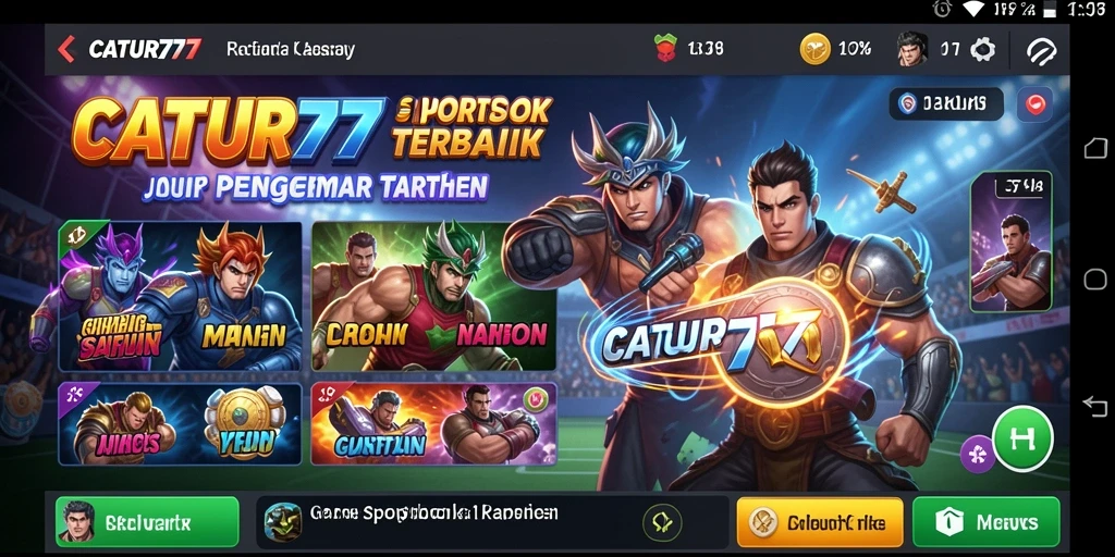Tampilan gameplay mendebarkan dari aplikasi CATUR777 untuk taruhan olahraga.
