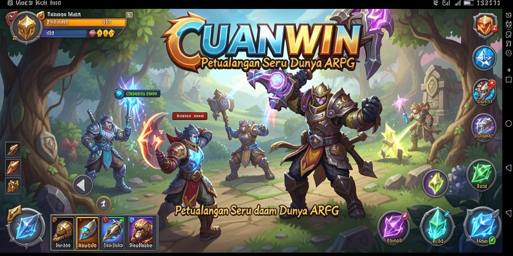 Tangkapan layar gameplay <strong>CUANWIN</strong> menampilkan aksi seru dalam pertempuran ARPG.