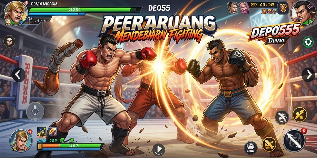 Tangkapan layar dari DEPO555 menampilkan aksi pertarungan yang mendebarkan dan dinamis.