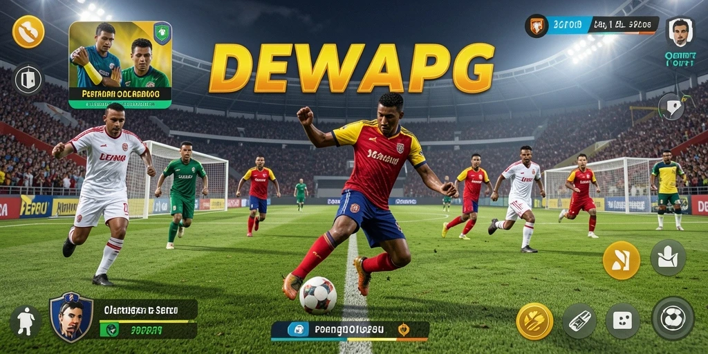 Tangkapan layar utama DEWAPG menampilkan aksi olahraga yang mendebarkan.
