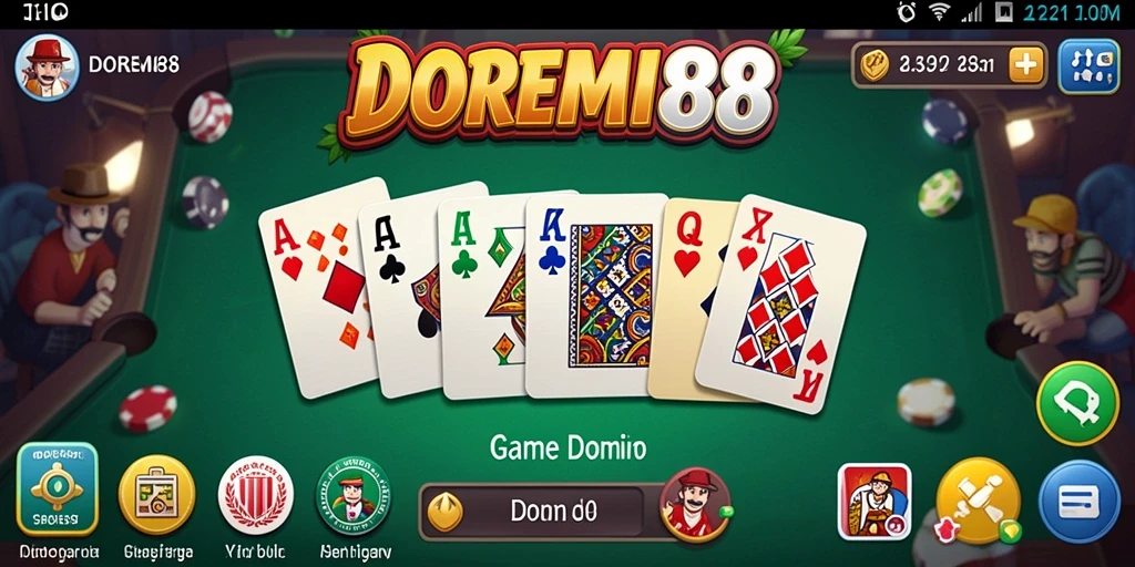 Tampilan menarik dari gameplay DOREMI88 saat bermain Domino.
