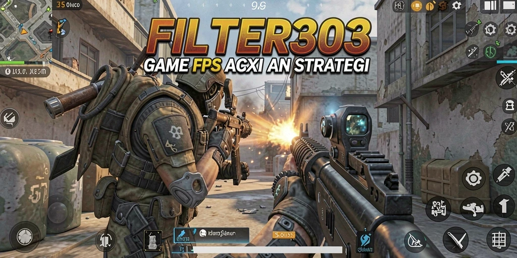 Screenshot gameplay FILTER303 yang menunjukkan aksi tembak-menembak yang mendebarkan.