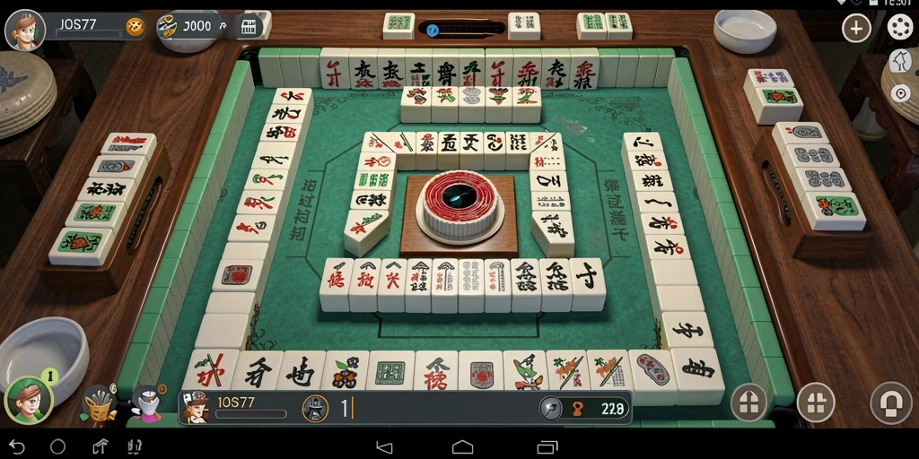 Screenshot gameplay JOS77 yang menunjukkan keseruan permainan Mahjong.