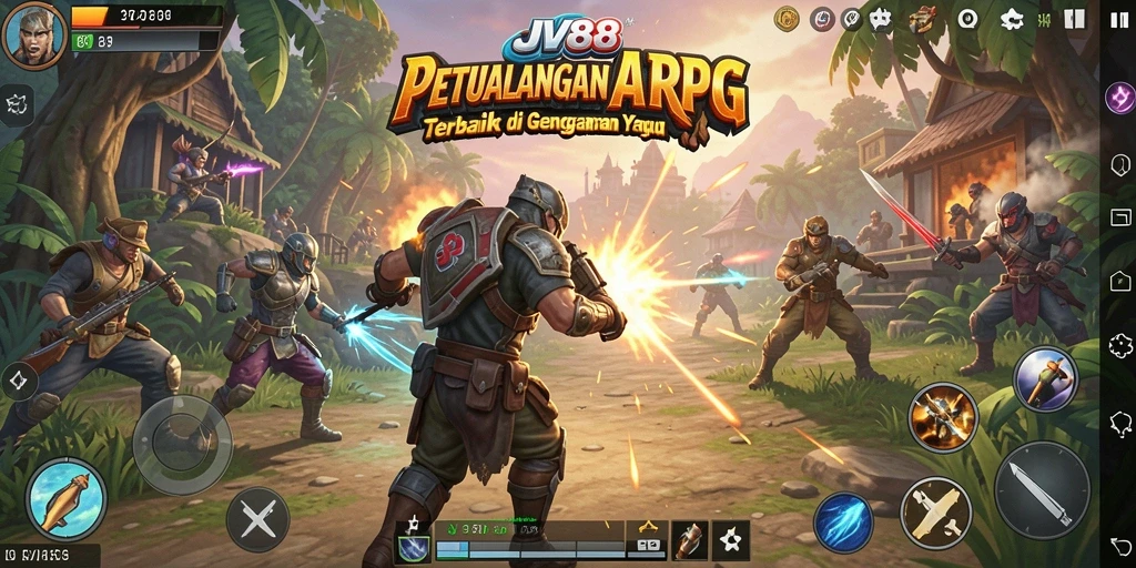 Tangkapan layar gameplay <strong>JV88</strong> menampilkan aksi pertempuran yang mendebarkan dan menakjubkan.