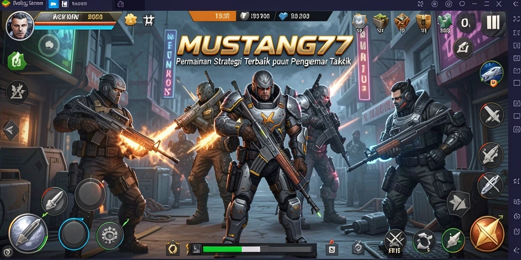 Tangkapan layar dari gameplay strategis yang mendebarkan di MUSTANG77.