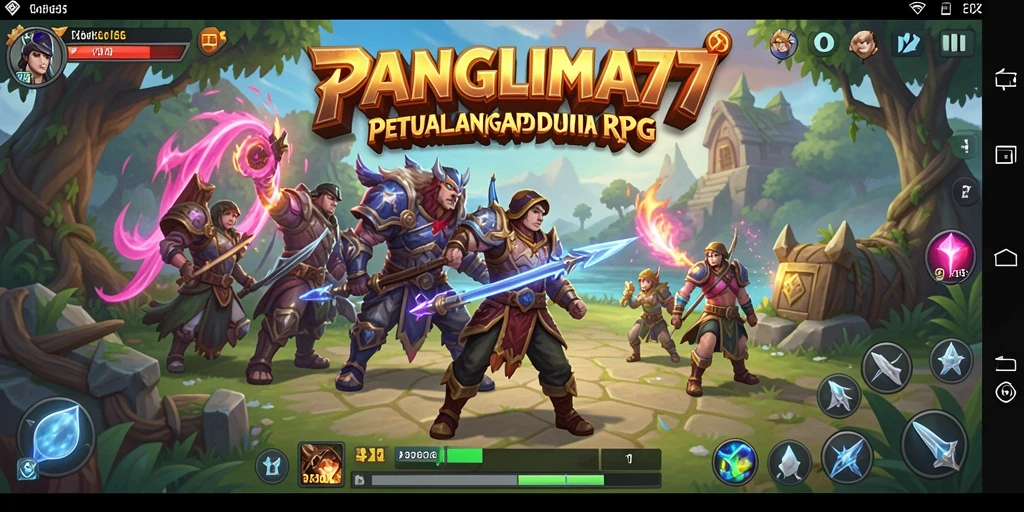 Tampilan gameplay RPG yang menawan di PANGLIMA77 dengan pertarungan seru.