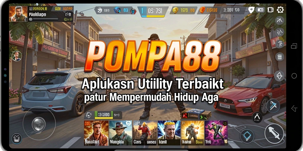 Tampilan utama POMPA88 dengan berbagai fitur utility yang memudahkan pengguna.