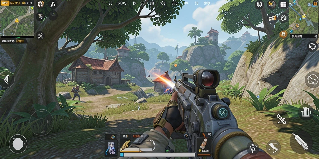 Tampilan gameplay RPVIP3 dengan aksi seru dalam TPS.