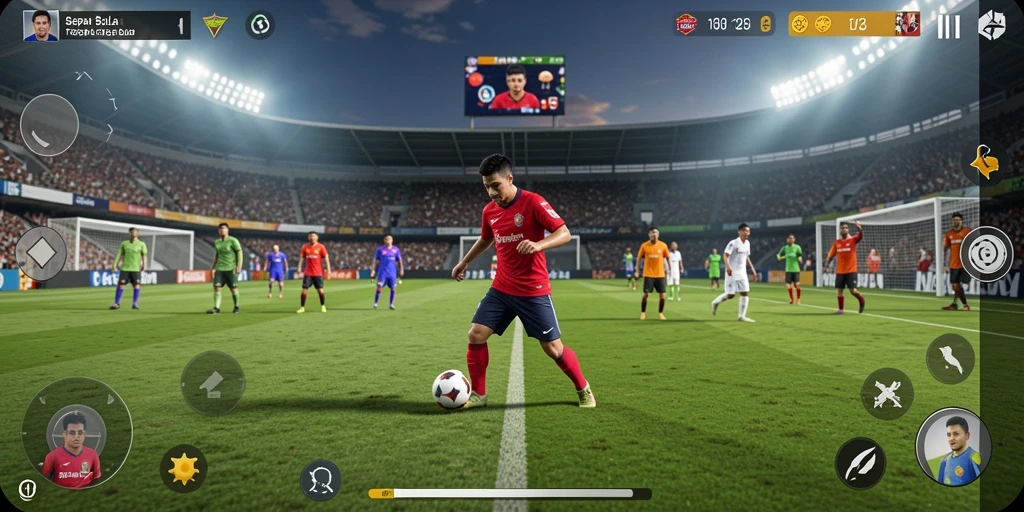 Tangkapan layar S13 menampilkan momen seru di lapangan sepak bola.
