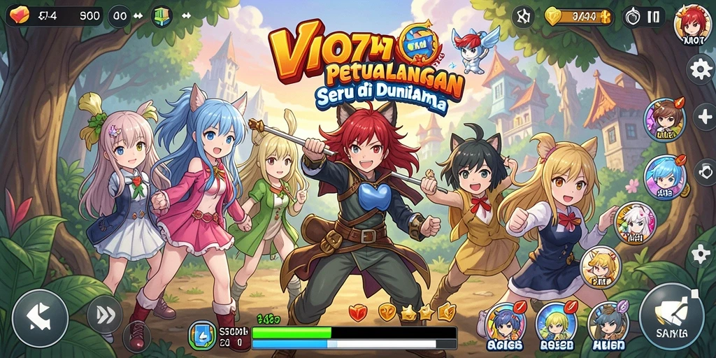 Screenshot gameplay menunjukkan pertarungan seru dalam dunia Anime.